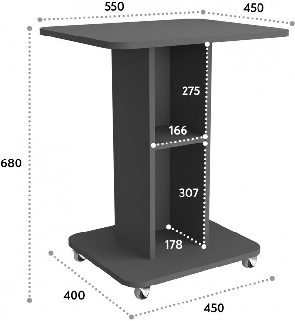 Журнальный столик К-31 серый графит