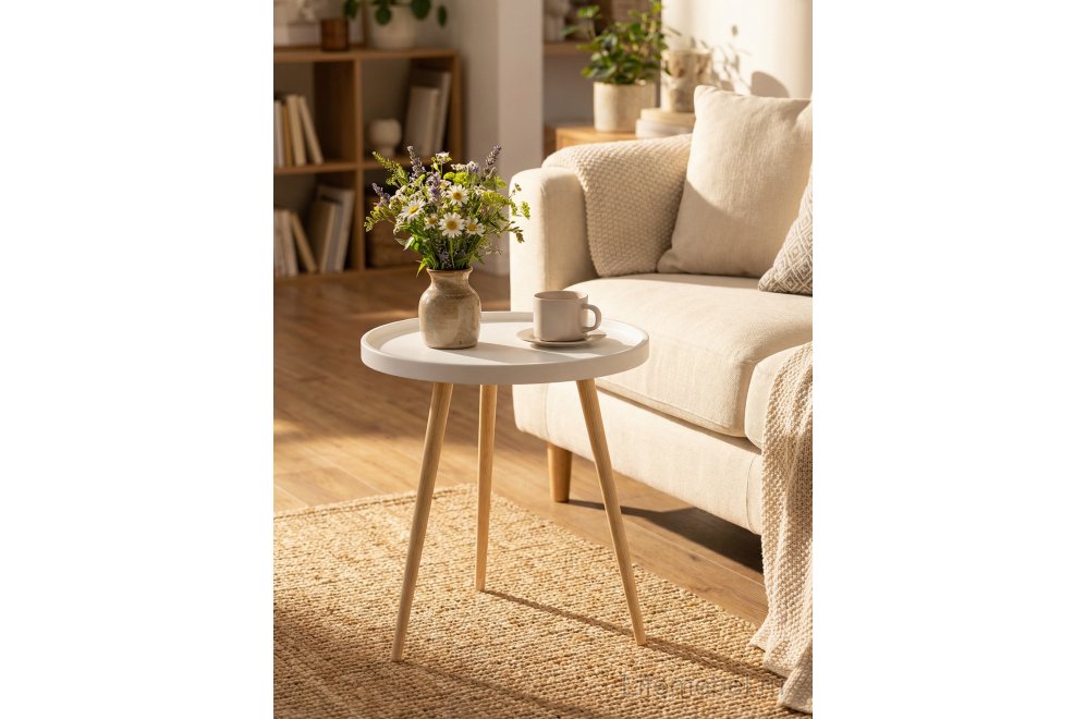 Журнальный столик Келли белый / бежевый