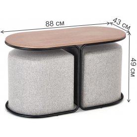 Журнальный столик Козе с 2 пуфами