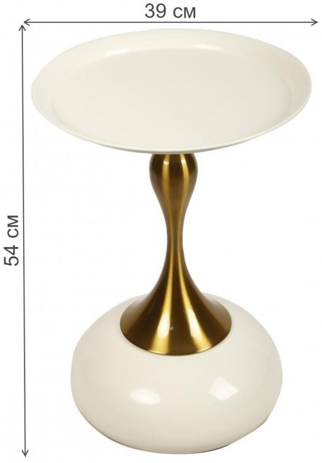 Журнальный столик Монро 39x54 белый / золото