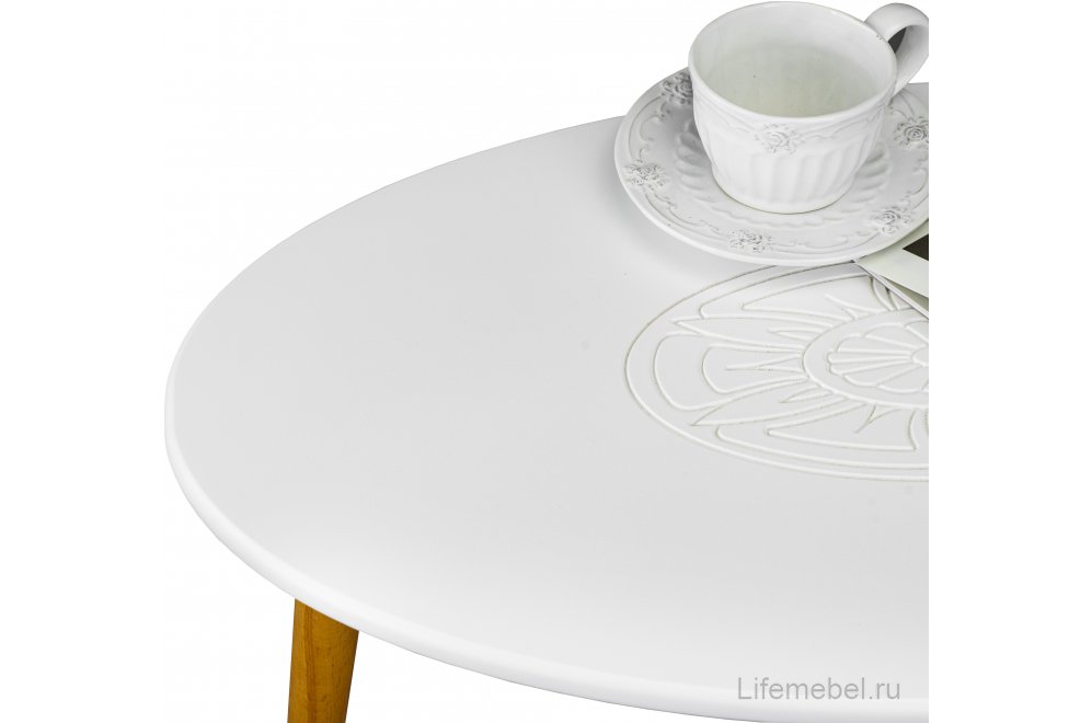 Журнальный столик Мерсенна белый / бук