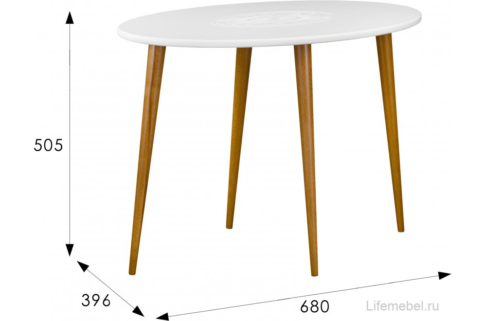 Журнальный столик Мерсенна белый / бук