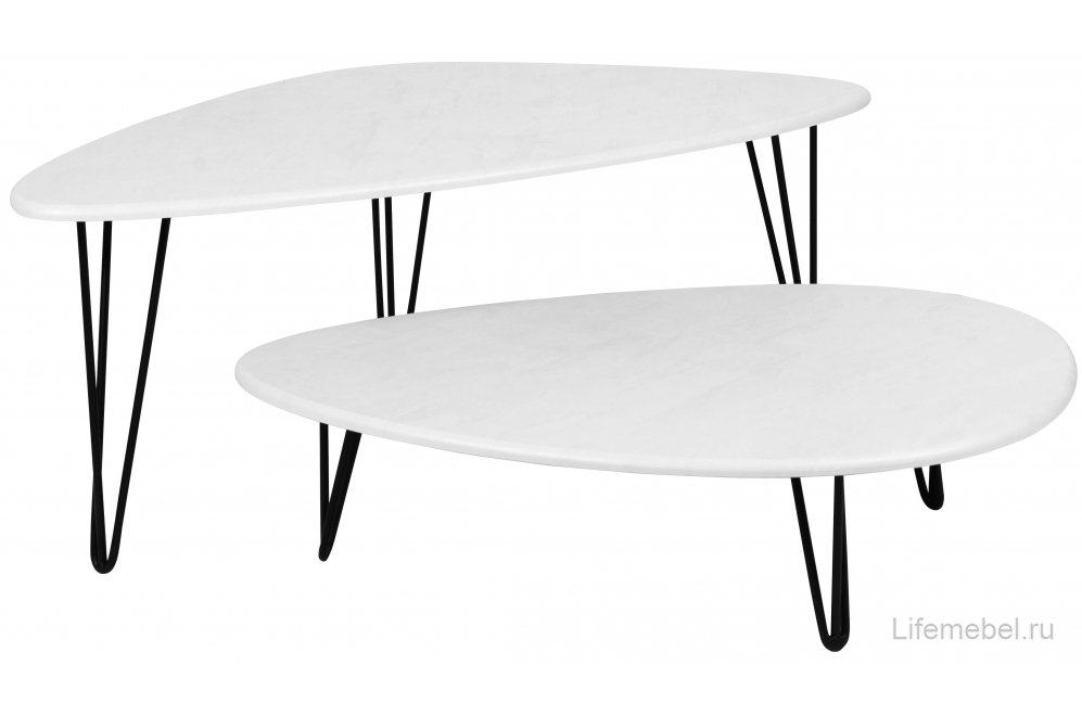 Журнальный столик Престон белый бетон / черный