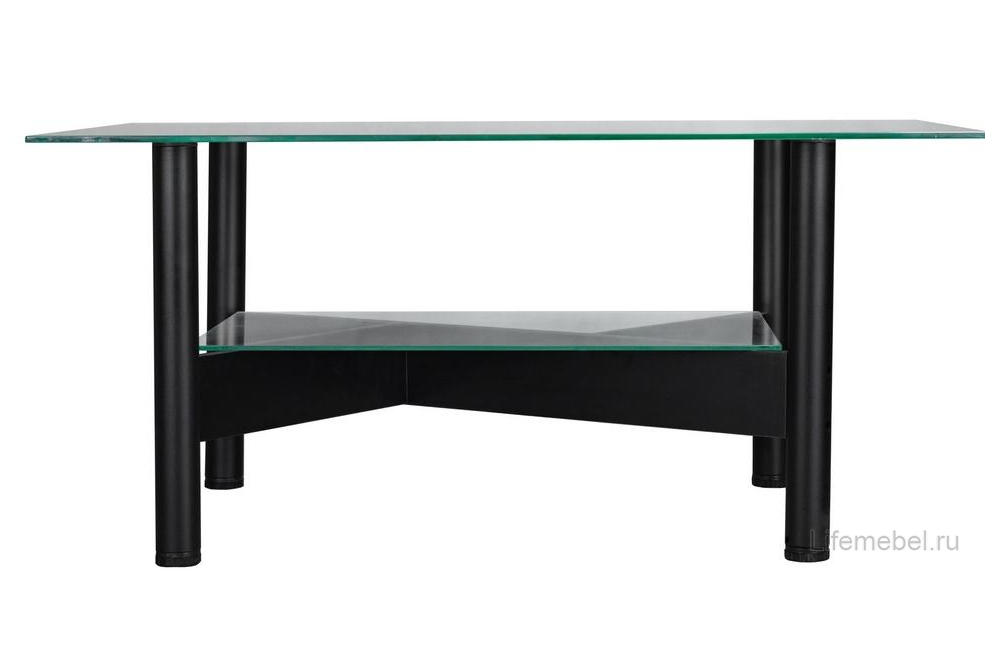 Журнальный столик Саут 6С прозрачный / черный