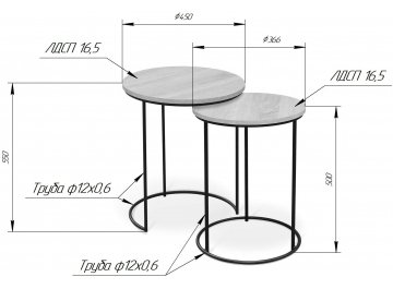 Кофейный столик Sheffilton SHT-CT7 камень пьетра черный / белый муар