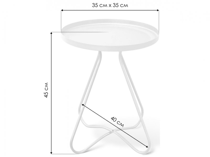 Журнальный столик SHT-CT3 белый муар