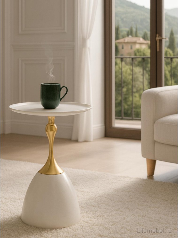 Журнальный столик Piana белый / золото