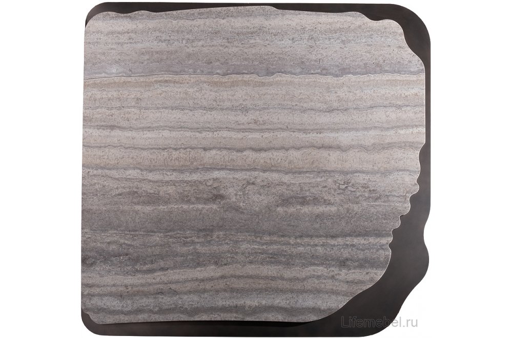 Журнальный столик Травертин 120 серый / черный