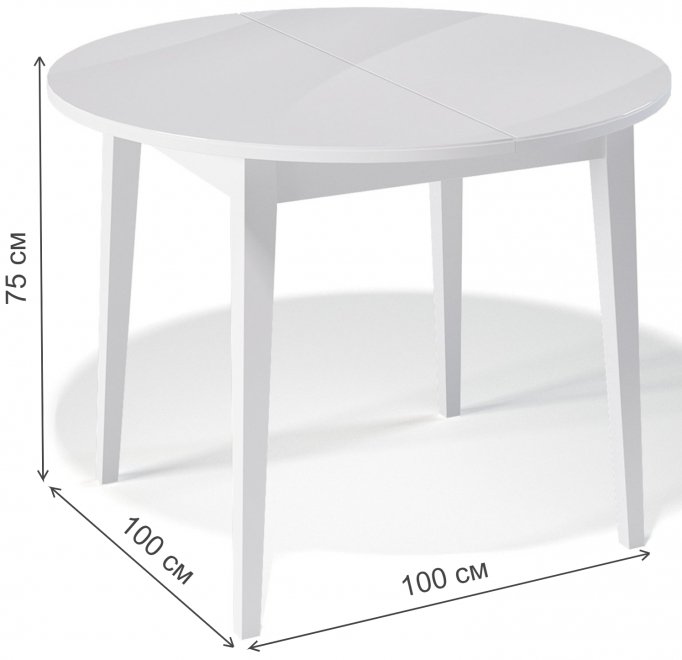 Деревянный стол 1000M белый / белый сатин