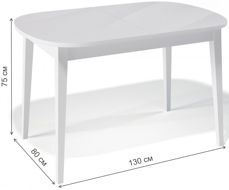 Деревянный стол 1300M белый / белый сатин