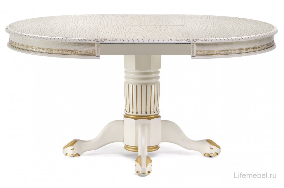 Деревянный стол Альфред крем / золотая патина