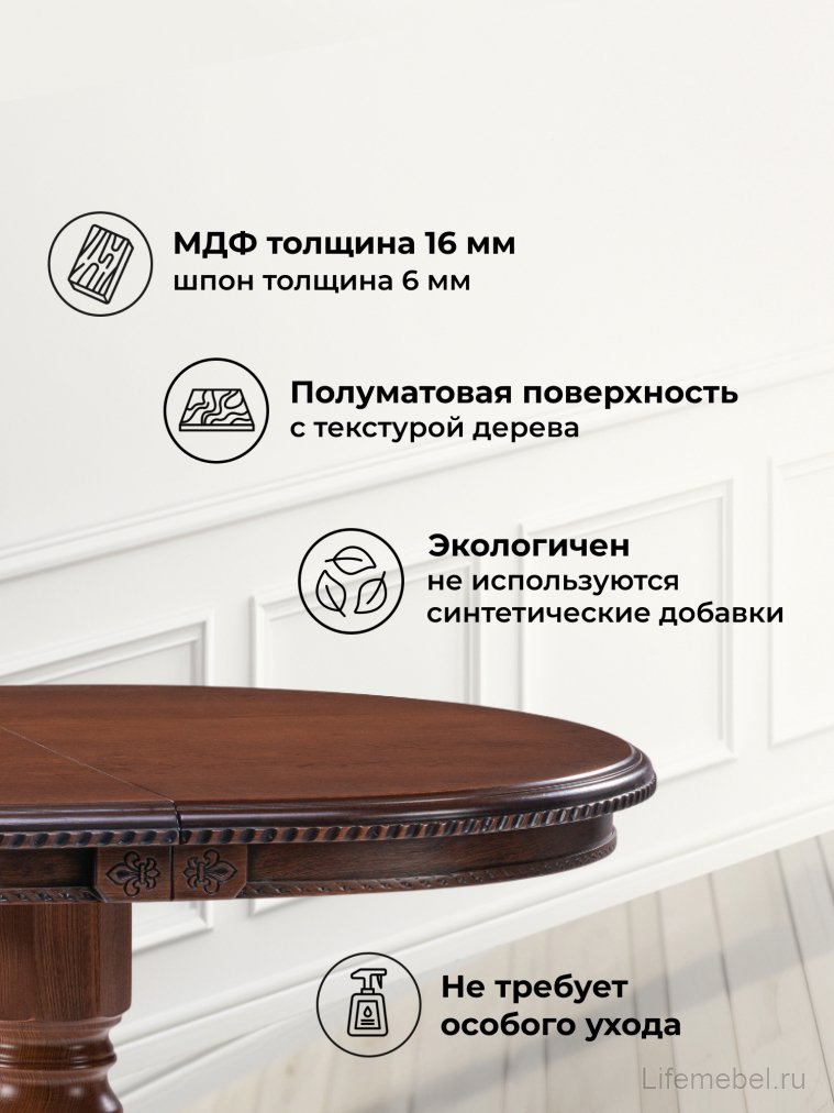 Деревянный стол Аллофан круглый миланский орех