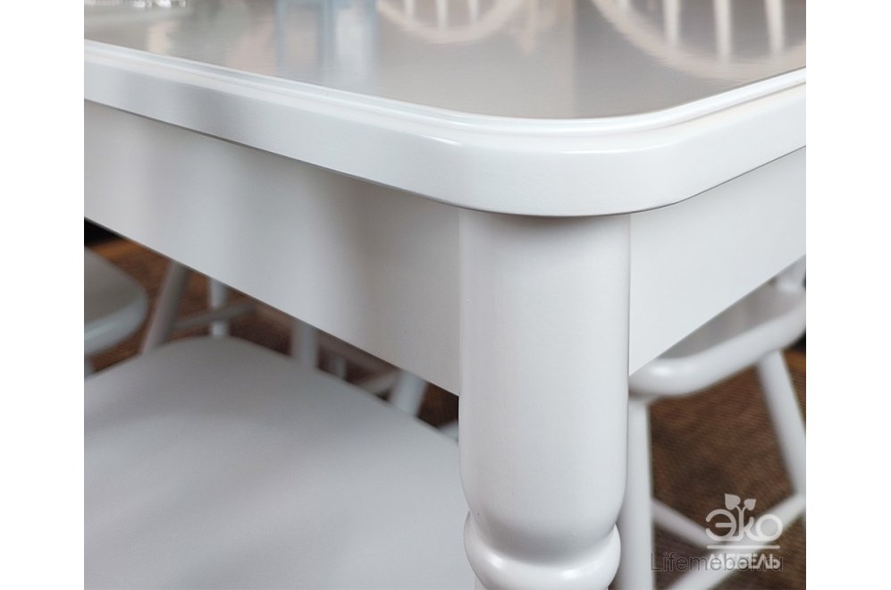 Деревянный стол Альянс 130x80x75 белая эмаль