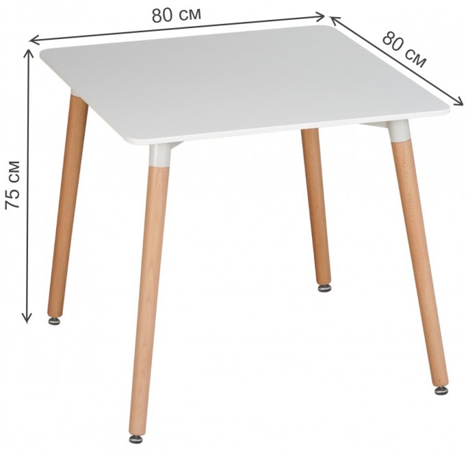 Деревянный стол Eames 2 80 см белый
