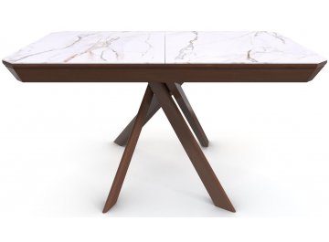 Стол складной Bezzo 1400 прямоугольный 140/188x90x76,5 белый матовый / орех американский