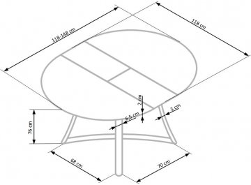 Раздвижной стол Moretti дуб натуральный / черный