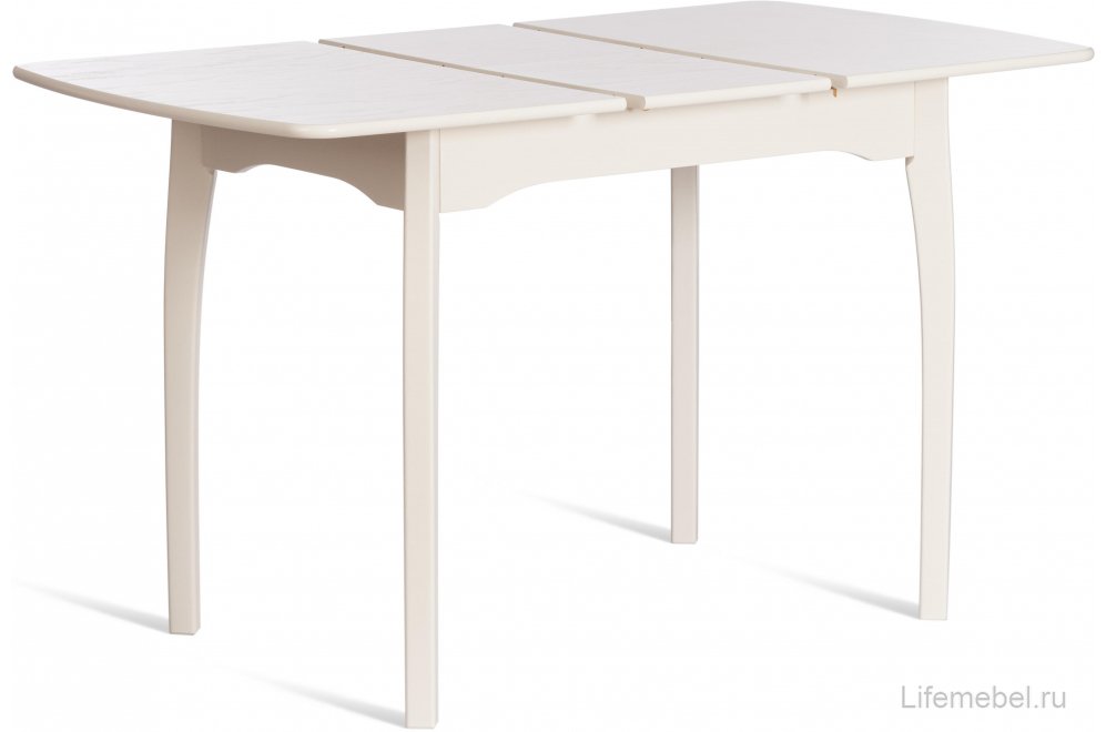 Деревянный стол Caterina/Катерина 100-130x70x75 айвори вайт / бук