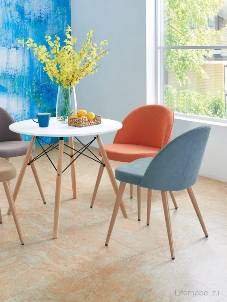 Деревянный стол DT-902 белый d100