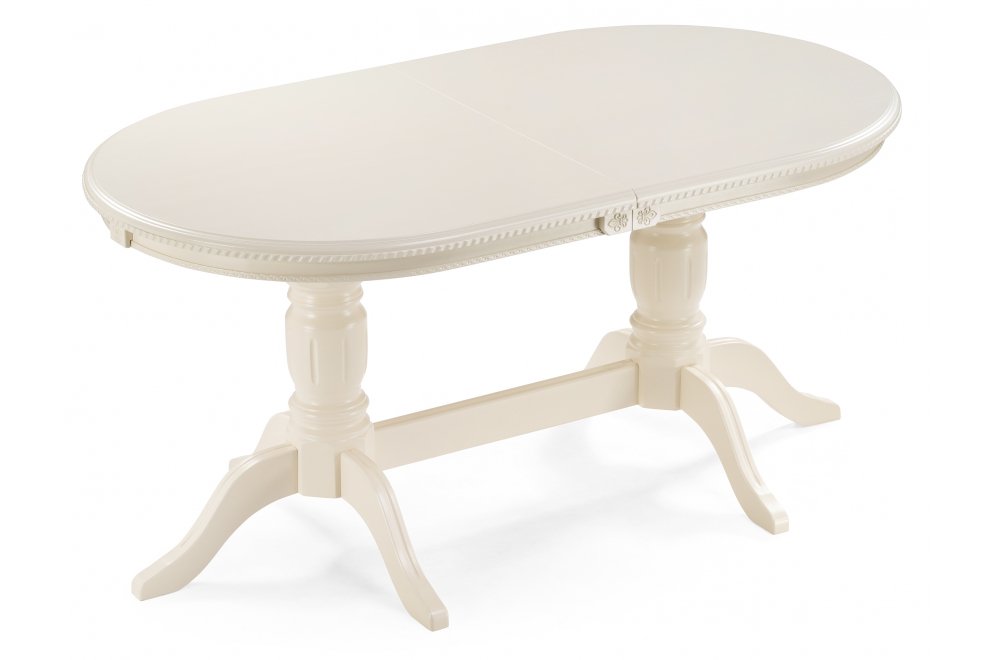 Деревянный стол Эвклаз овальный бежевый