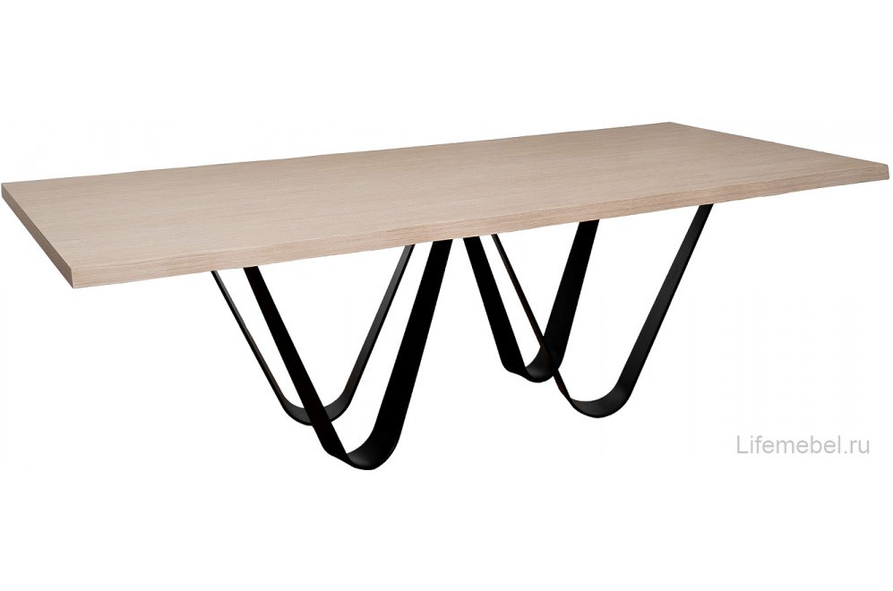 Деревянный стол Флик светлый дуб / бронза