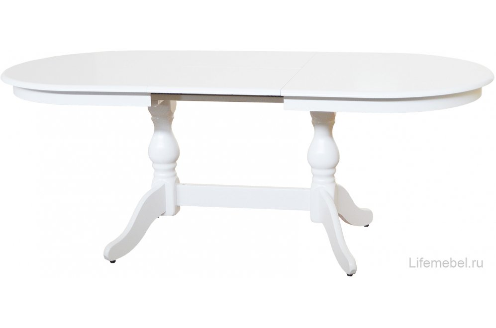 Деревянный стол Гранд-3 белая эмаль