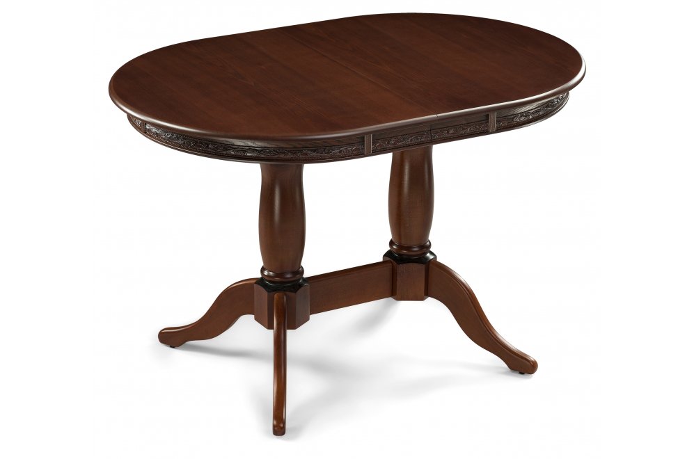 Деревянный стол Кантри 120 овальный орех / коричневая патина