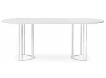 Обеденный стол Хьюго О 180 х 90 шагрень пленка / белые ноги