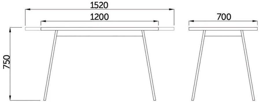 Деревянный стол Лион дуб / белый
