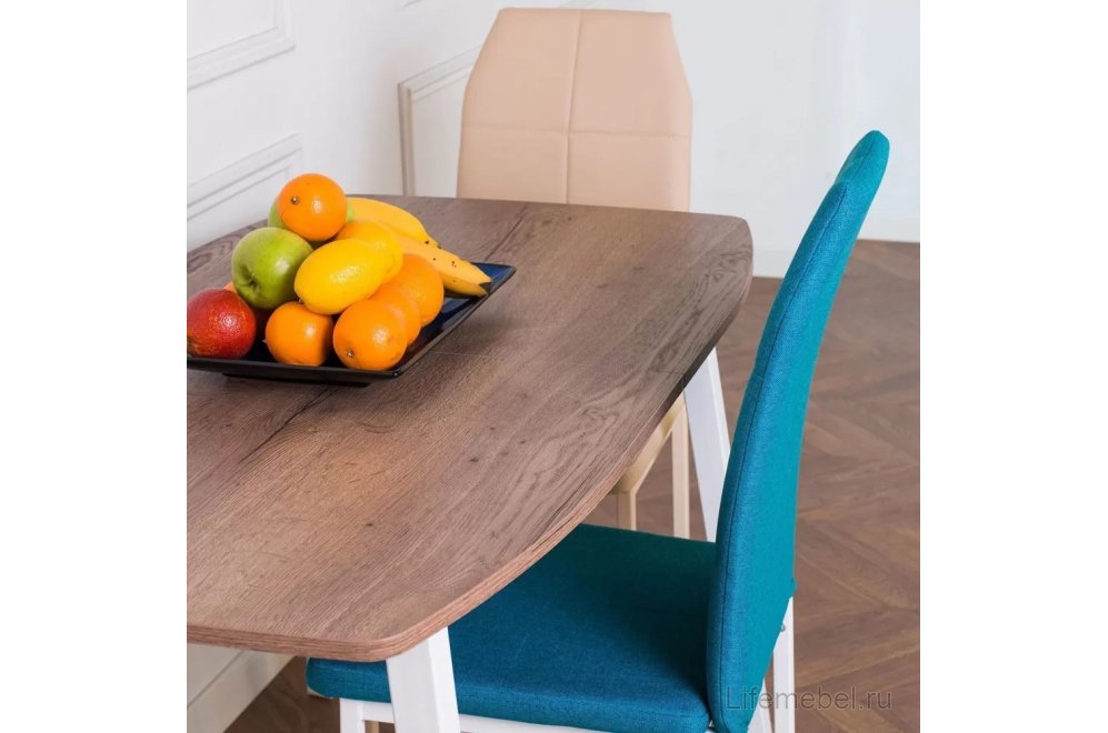 Деревянный стол Лион дуб / белый