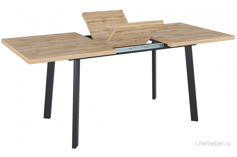 Деревянный стол Масатан дуб канзас / черный