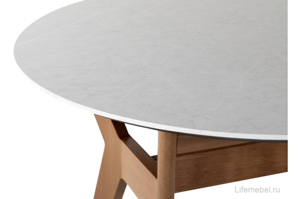 Деревянный стол Нарвик мрамор бьянко
