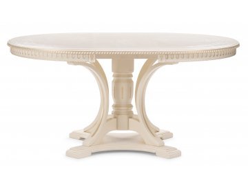 Обеденный стол Нозеан круглый бежевый / золото