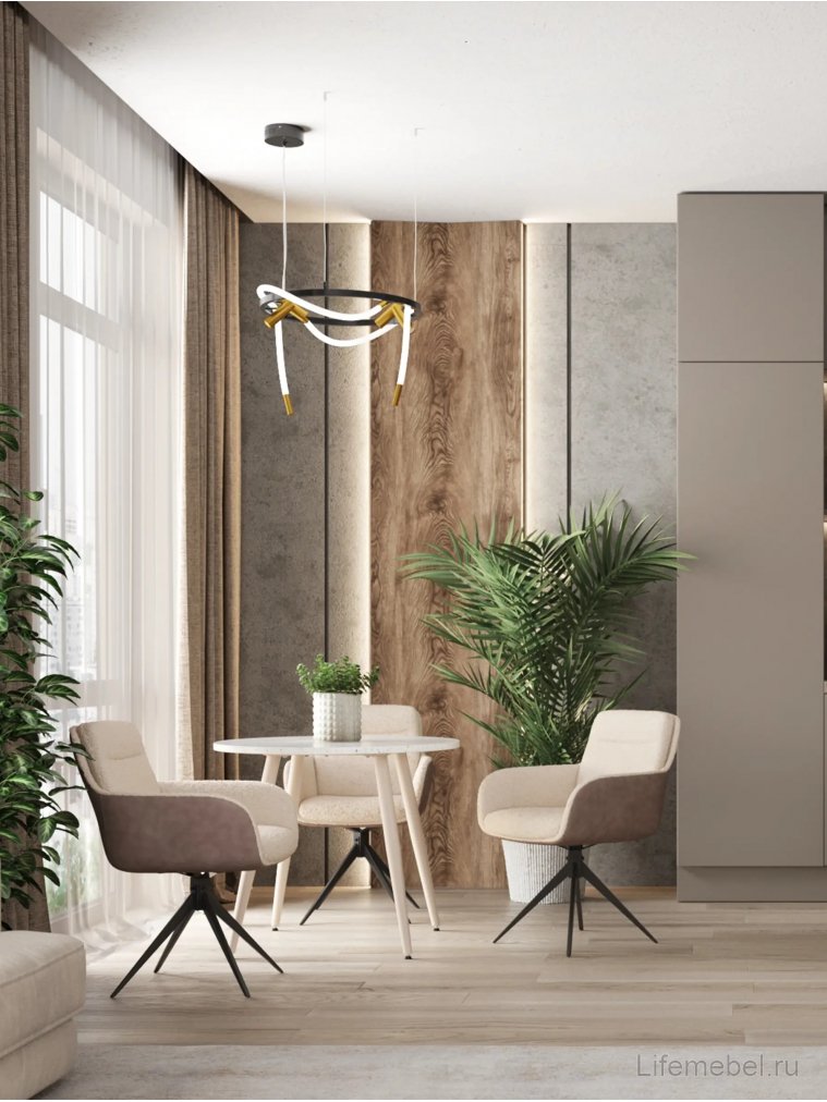 Деревянный стол Нимфа, D90, терраццо