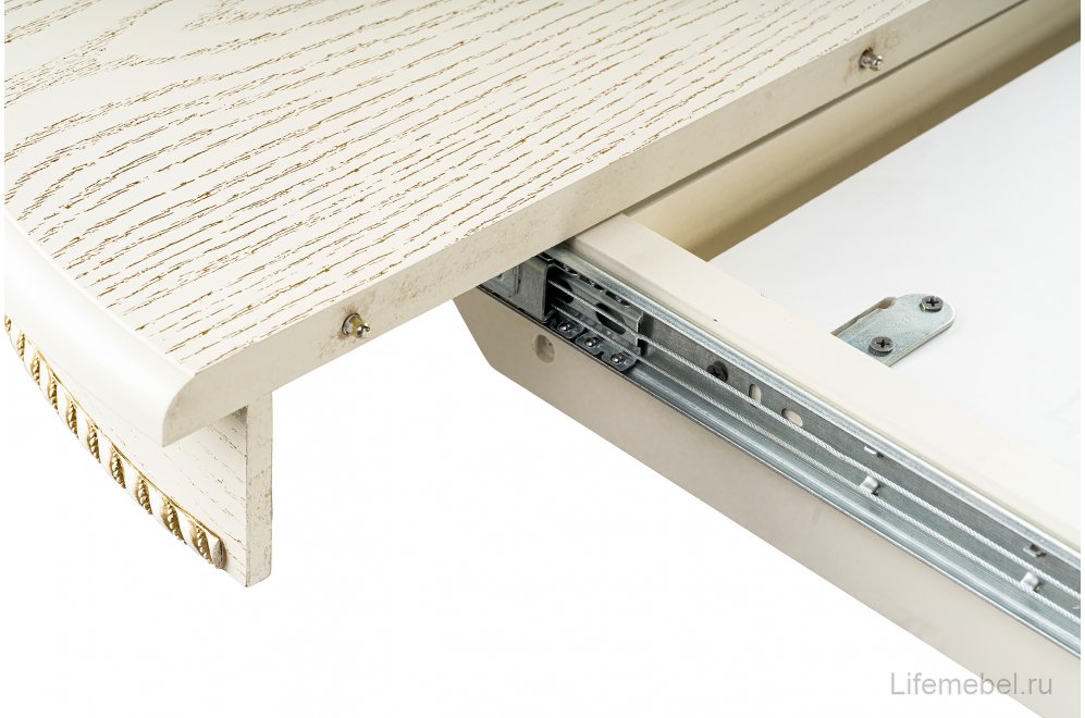 Деревянный стол Павия крем / золотая патина