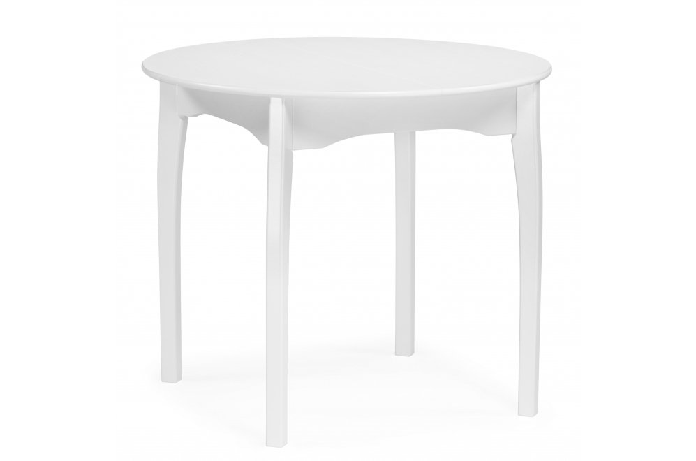 Деревянный стол Распи круглый 90(120)х90х76 белый