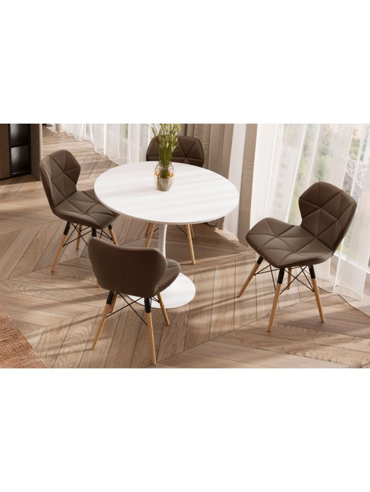 Деревянный стол Rose 90х90 белый