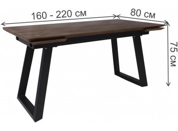 Обеденный стол Сангай 160(220)х80 дуб галифакс табак