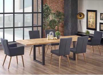 Обеденный стол Perez дуб светлый / черный