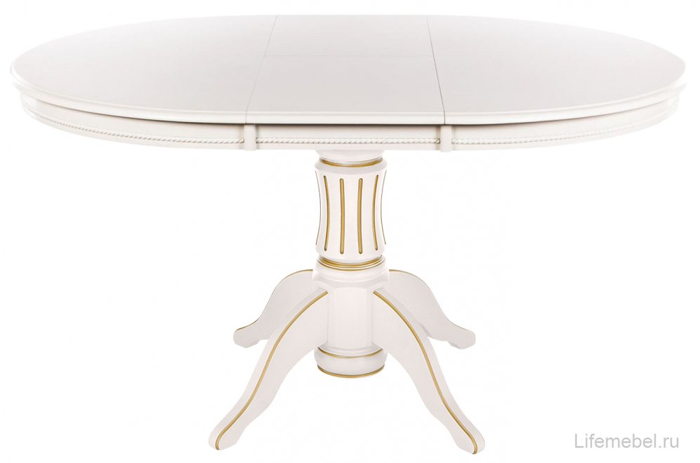 Деревянный стол Toskana 106 молочно-белый / золотая патина