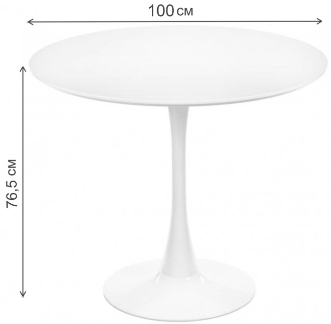 Деревянный стол Tulip 100 белый