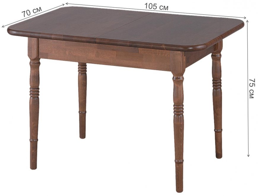 Деревянный стол Визави темный орех