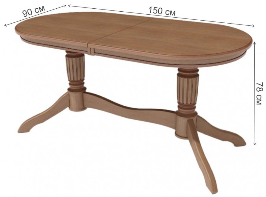 Деревянный стол Зубр-1 дуб