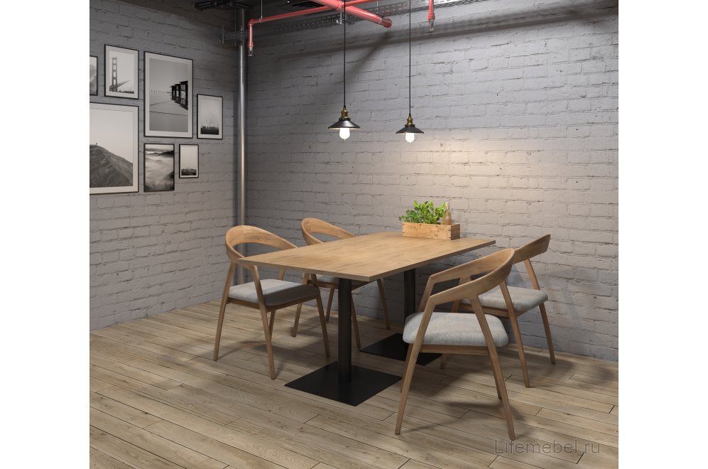 Стол EXTEND-120 (1200*800*740) teakwood/черный