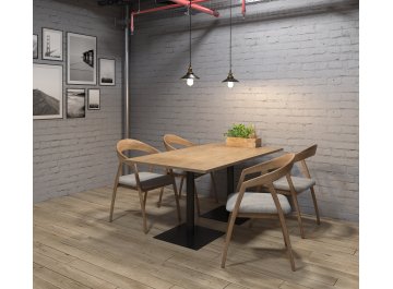 Обеденный стол EXTEND-160 teakwood/черный