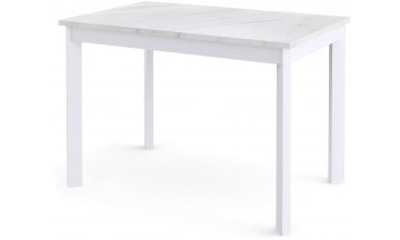 Деревянный обеденный стол DikLine L110 мрамор белый лдсп egger / белый