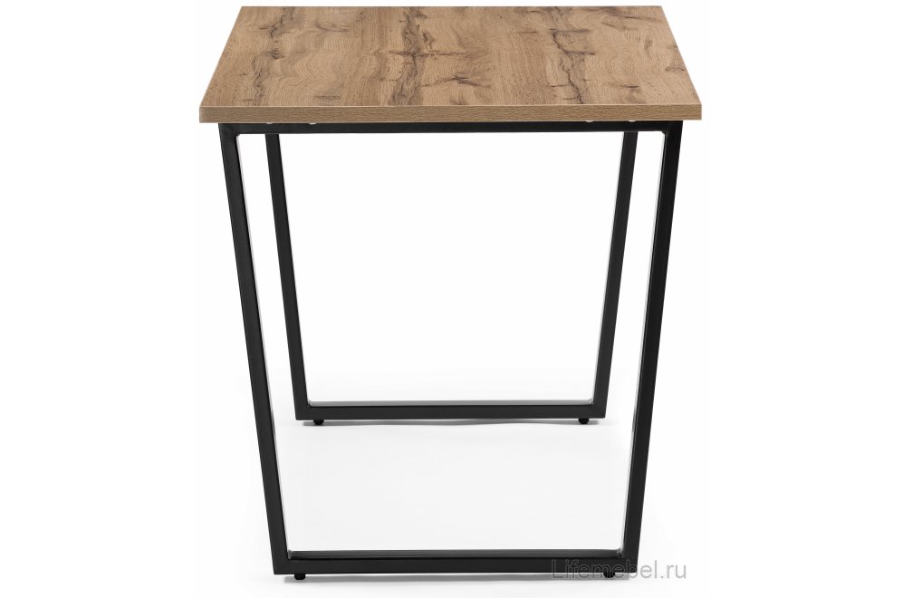 Деревянный стол Лота Лофт 120х75 черный матовый / дуб крафт золотой