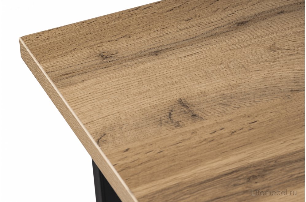 Деревянный стол Лота Лофт 120х75 черный матовый / дуб крафт золотой
