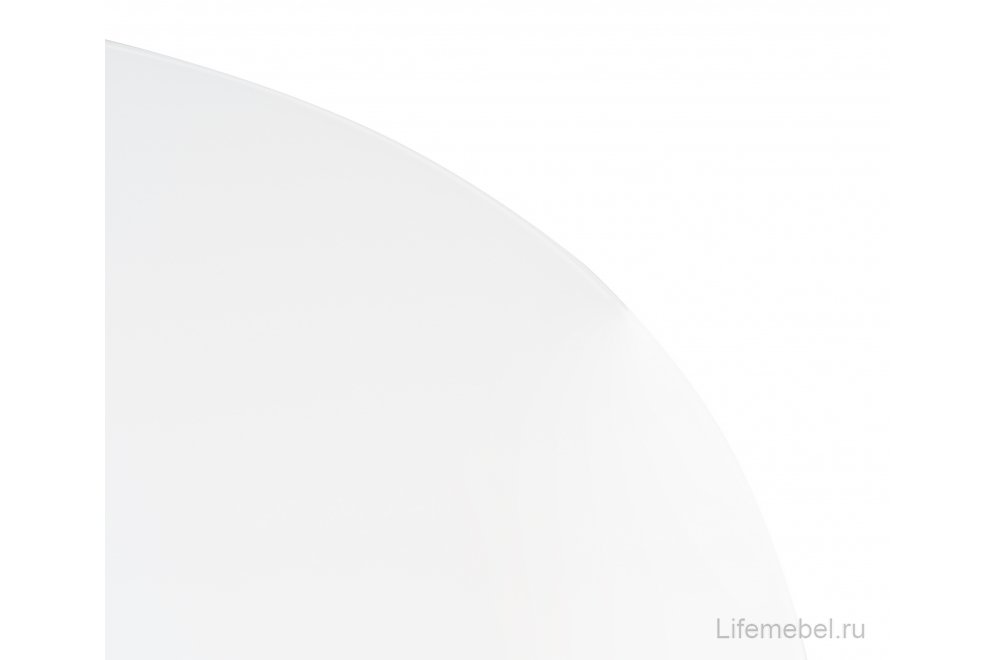 Стеклянный стол Анселм белый / черные ноги