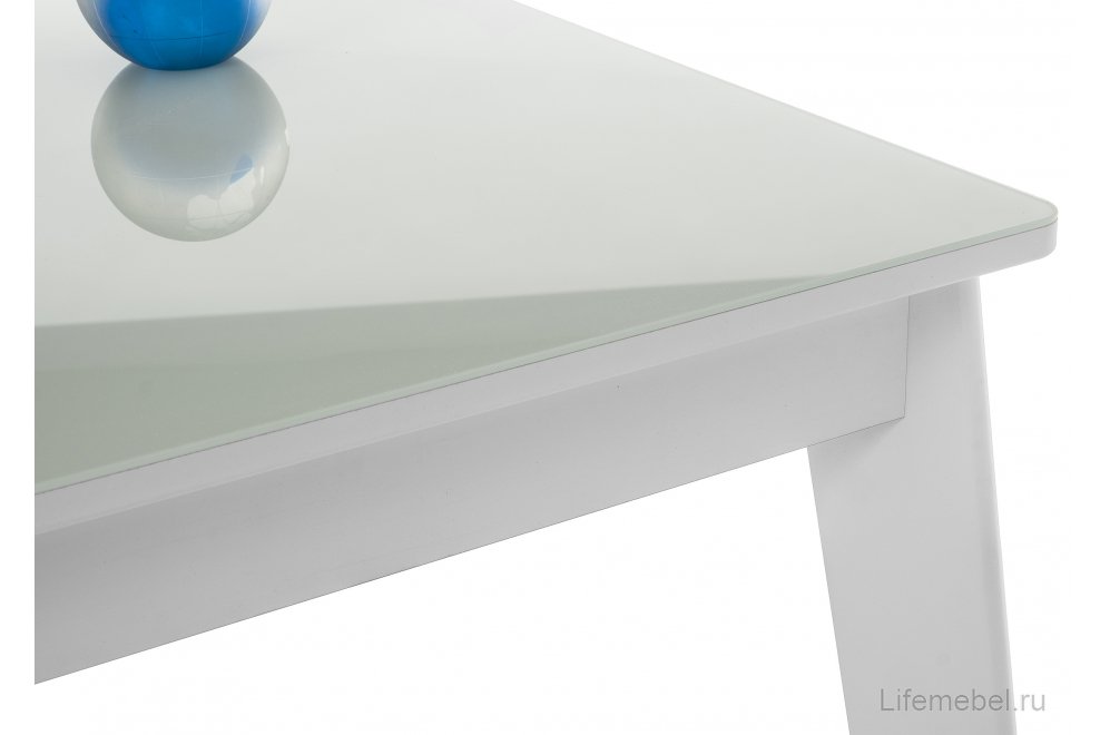 Стеклянный стол Арья белый / белая шагрень