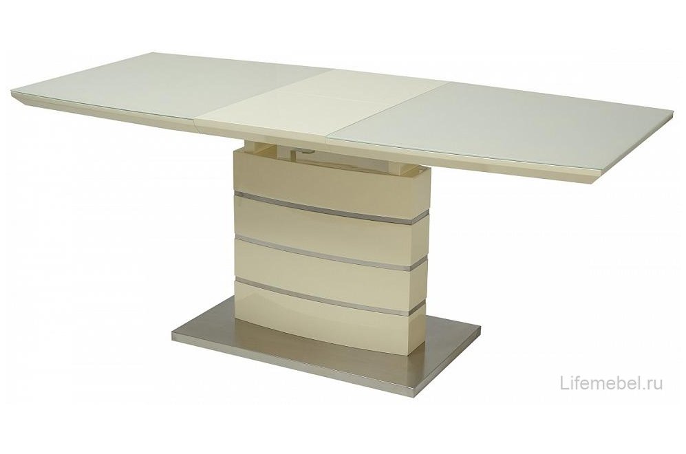 Стол Alfa 140 glass cream